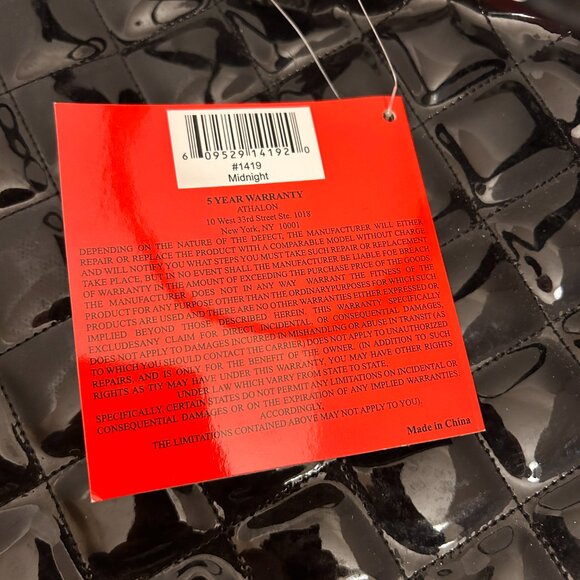 🖤 Athalon Quilted Tote Bag – “Midnight” Black Patent Finish (NWT) - Picture 4 of 9